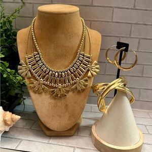 BaubleBar gold tone necklace set